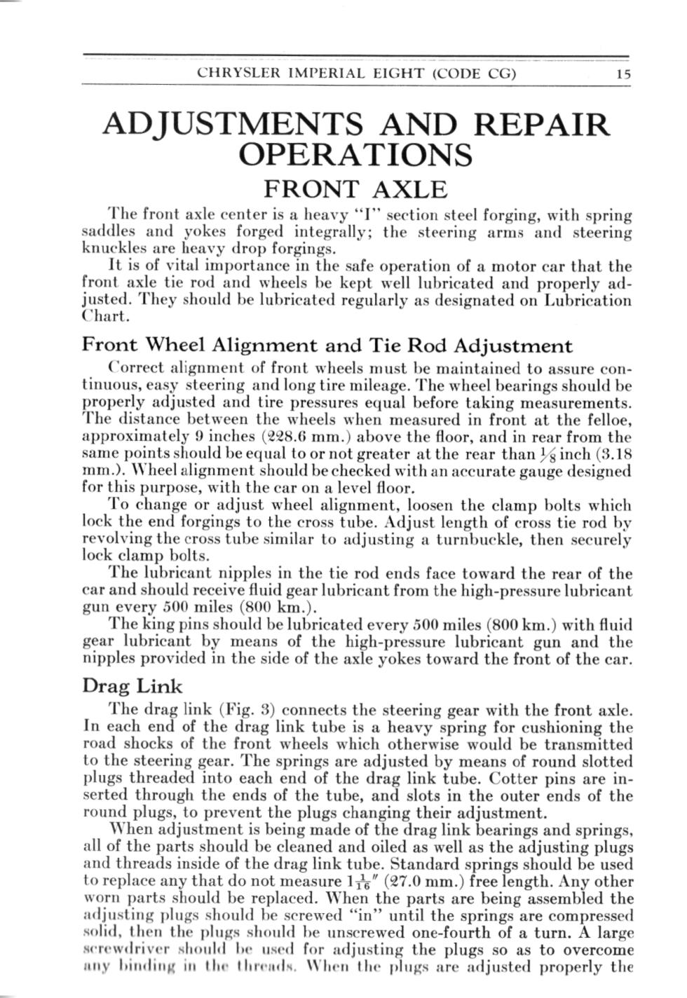 1931 Chrysler Imperial Owners Manual Page 63